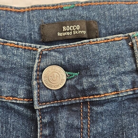 True Religion Rocco Jeans Men's 36x32 Dark Wash NEW Flap Pockets Relaxed NWT - Picture 7 of 16
